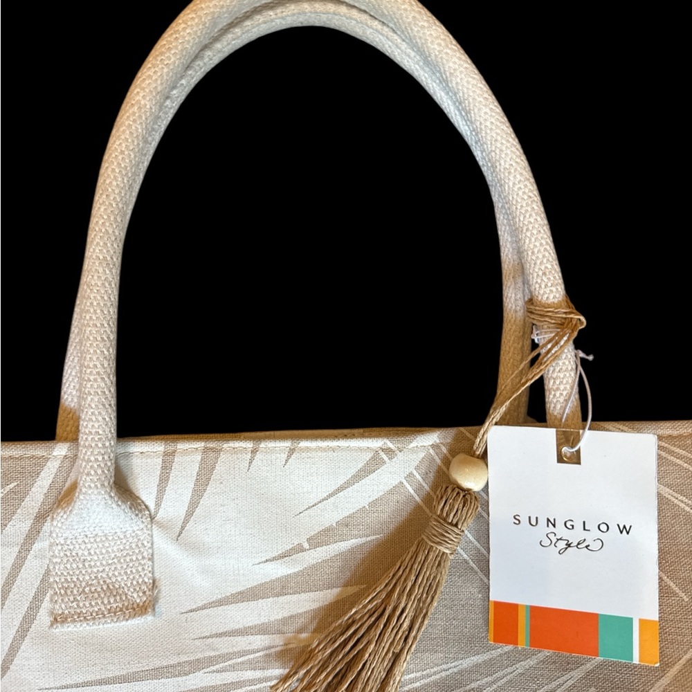 Sunglow XL Beige and Cream Tote/Beach Bag NWT - Picture 3 of 6